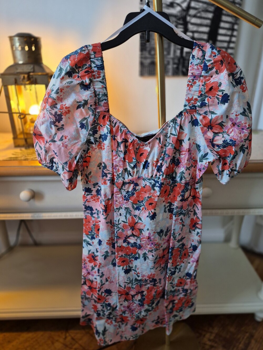 Floral Puff Sleeve Mini Dress
